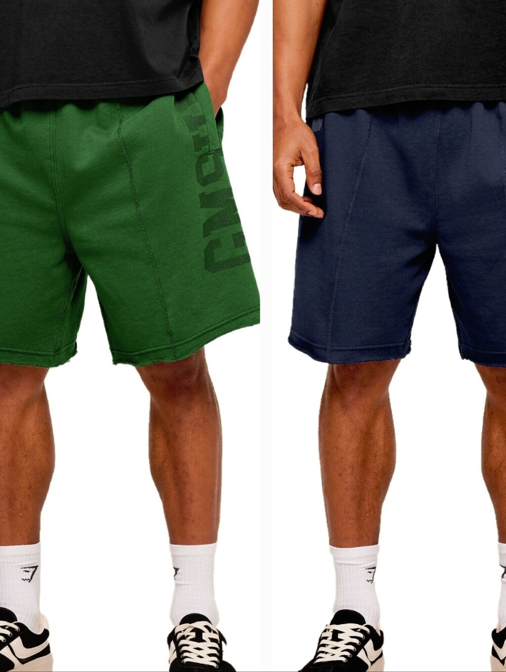 Gymshark Accent Graphic Sweat Shorts Men's M Bundle Green/Navy Oversized NWT